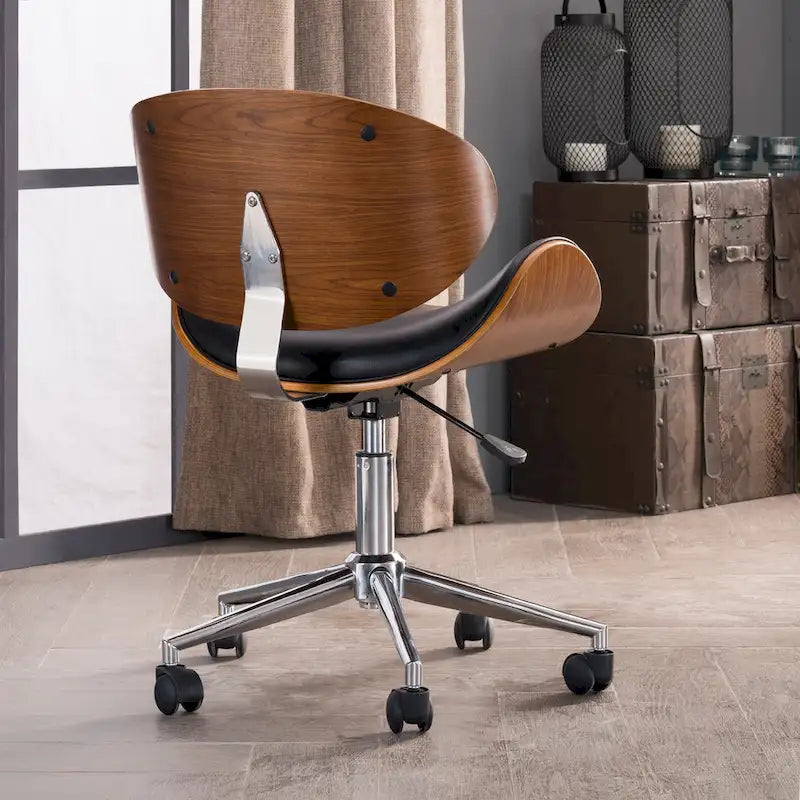 Mid-Century Modern Adjustable Office Chair with Swivel & Casters 31