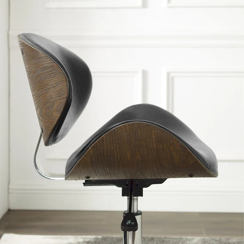 Mid-Century Modern Adjustable Office Chair with Swivel & Casters 38