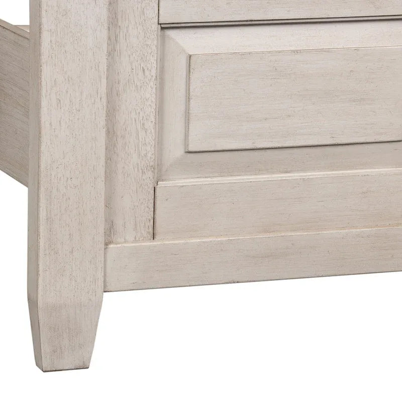 Farmhouse Panel Bed with Wooden Frame and Slat Support 5