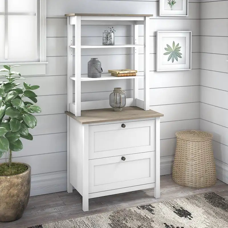 Bush Furniture Mayfield Bookcase with Storage Drawers 1