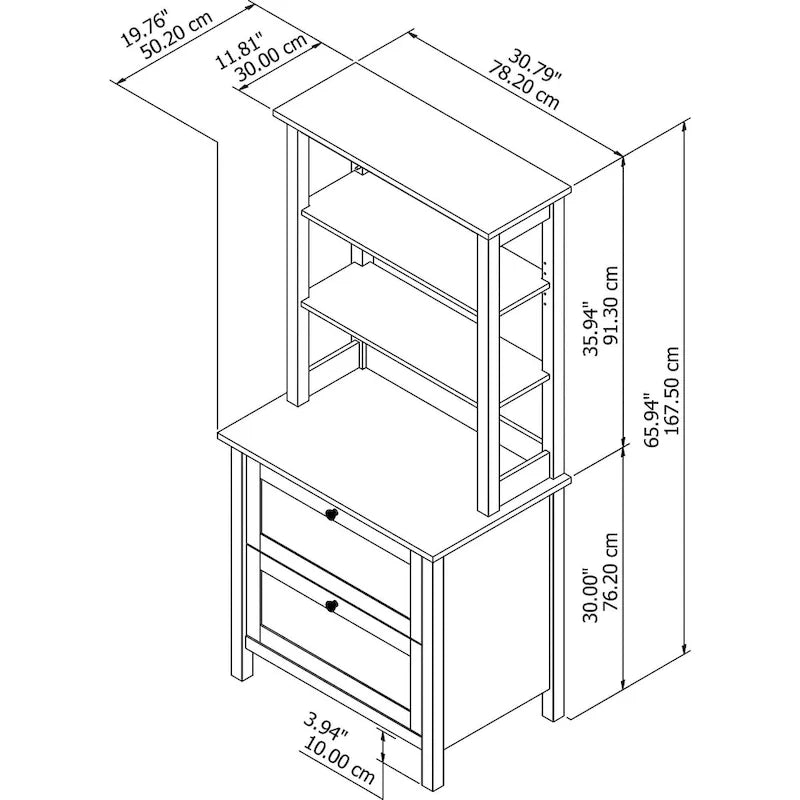 Bush Furniture Mayfield Bookcase with Storage Drawers 6