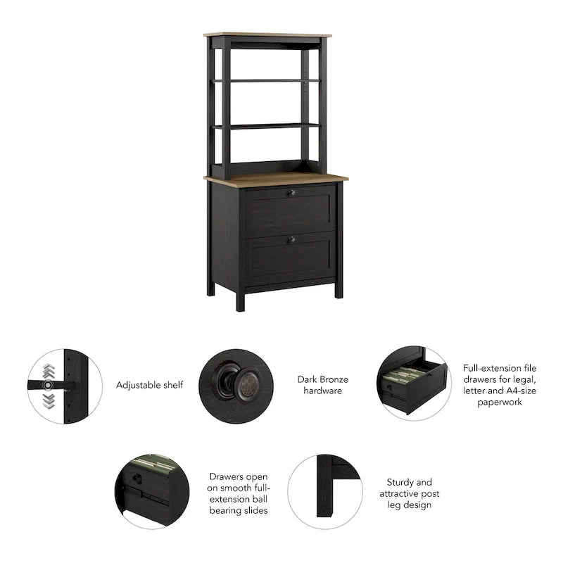 Bush Furniture Mayfield Bookcase with Storage Drawers 10