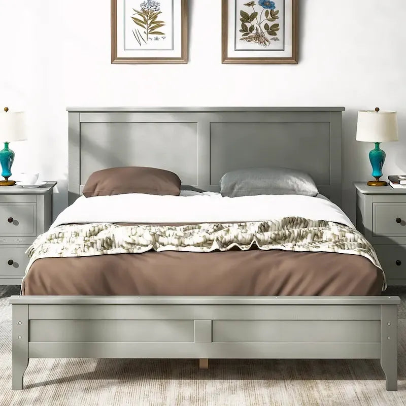 Solid Wood Full-Size Platform Bed 16
