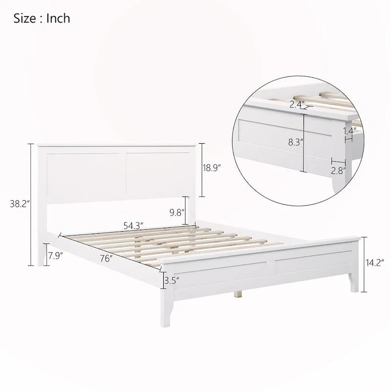 Solid Wood Full-Size Platform Bed 10
