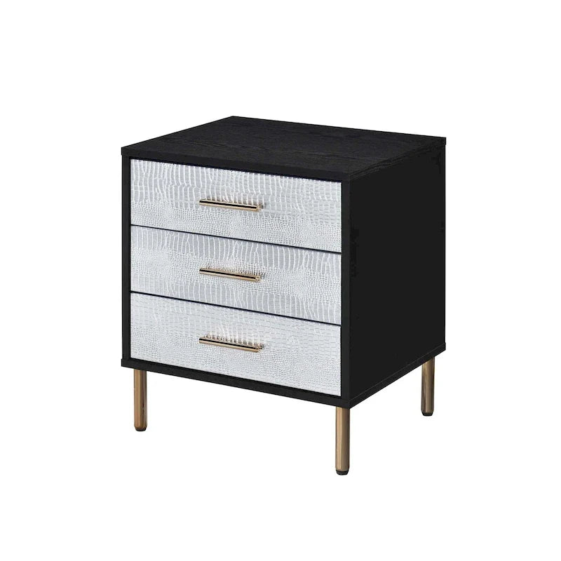 Nightstand with 3 Drawers and Metal Legs 8
