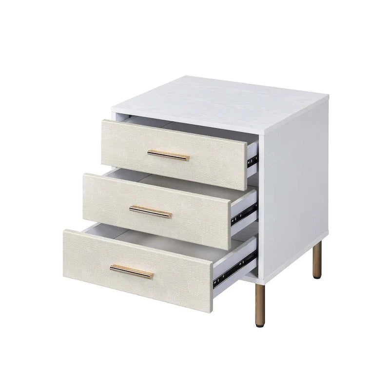 Nightstand with 3 Drawers and Metal Legs 5