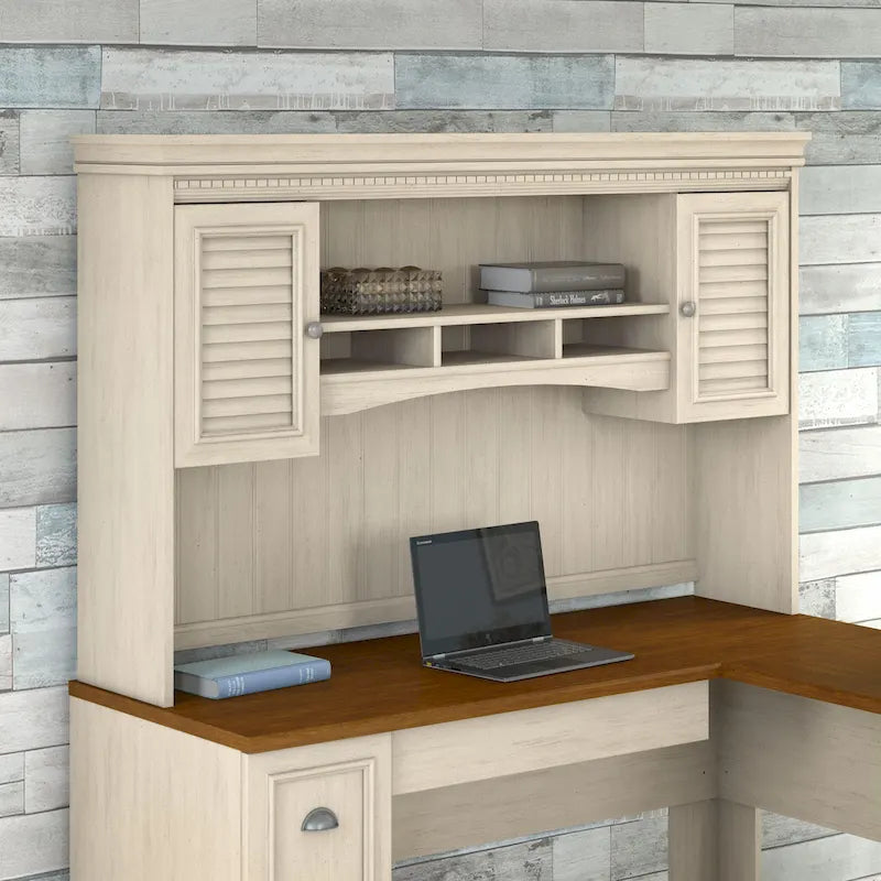 Bush Furniture Fairview 60W L-Shaped Desk Hutch 21
