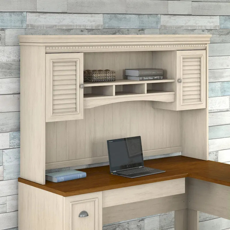 Bush Furniture Fairview 60W L-Shaped Desk Hutch 15