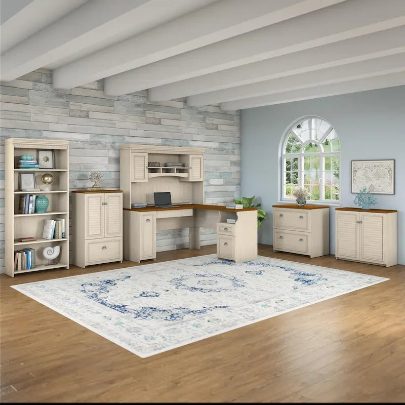 Bush Furniture Fairview 60W L-Shaped Desk Hutch 16