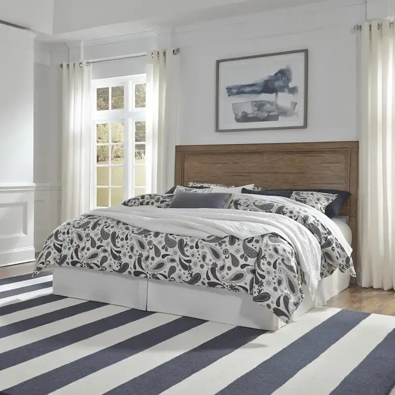 Carbon Loft Wallace King Headboard in Aged Toffee Wood and Veneer 1