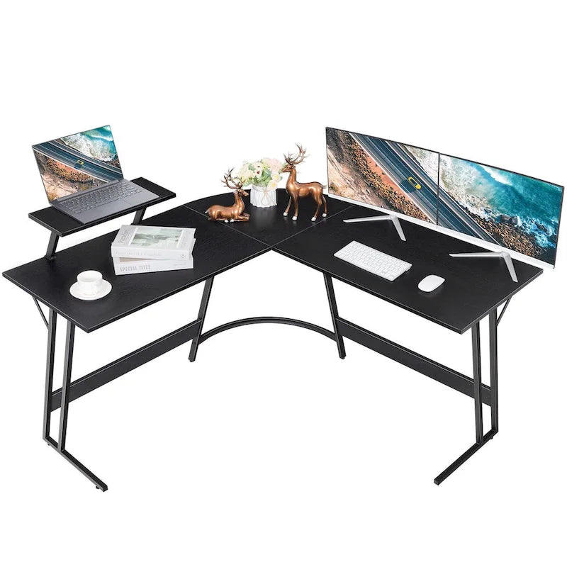 Homall Modern L-Shaped Corner Computer Desk with Accompanying Small Table 1