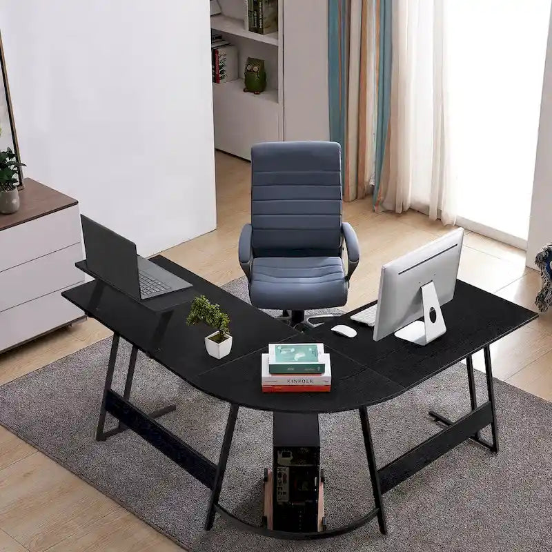 Homall Modern L-Shaped Corner Computer Desk with Accompanying Small Table 2