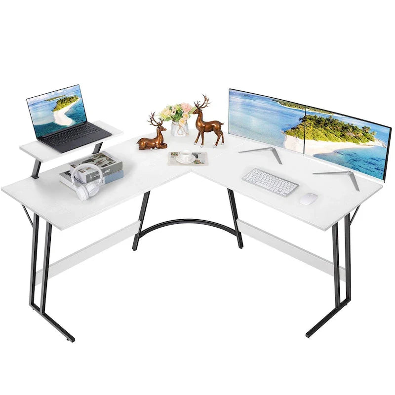 Homall Modern L-Shaped Corner Computer Desk with Accompanying Small Table 5