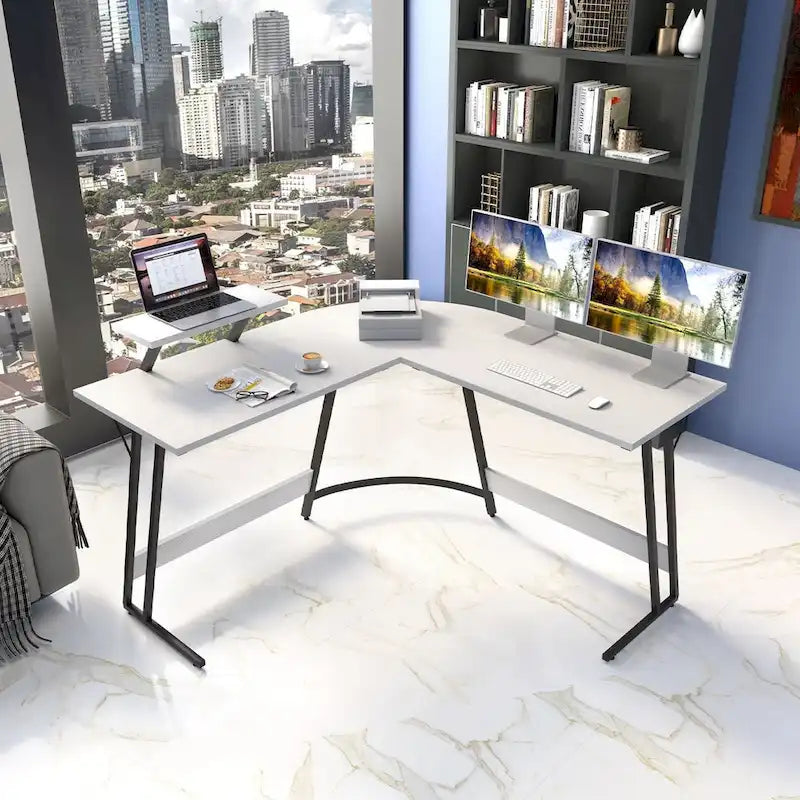 Homall Modern L-Shaped Corner Computer Desk with Accompanying Small Table 6