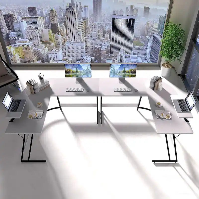 Homall Modern L-Shaped Corner Computer Desk with Accompanying Small Table 7