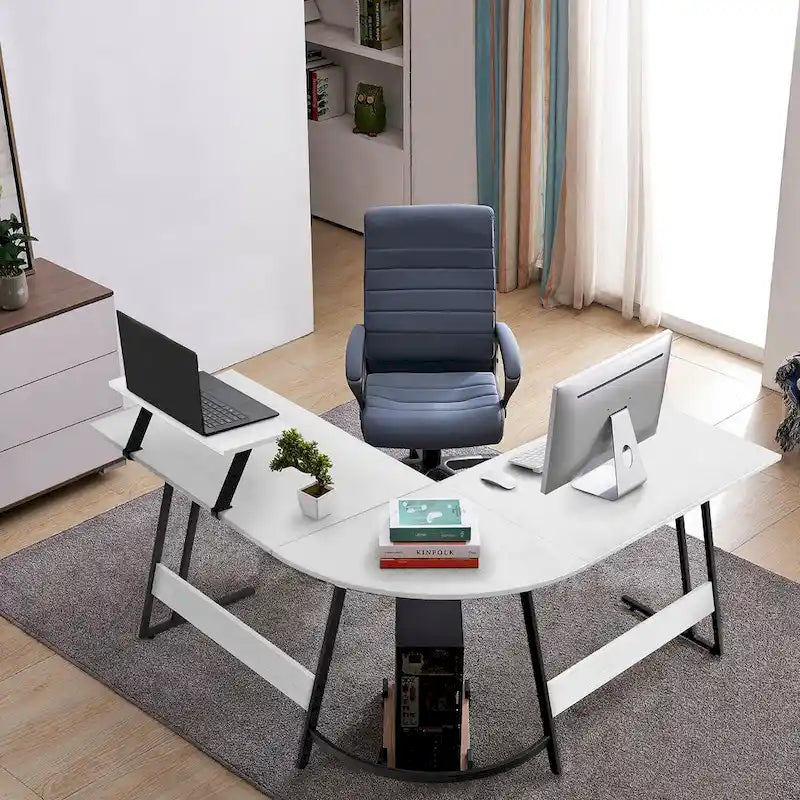 Homall Modern L-Shaped Corner Computer Desk with Accompanying Small Table 8