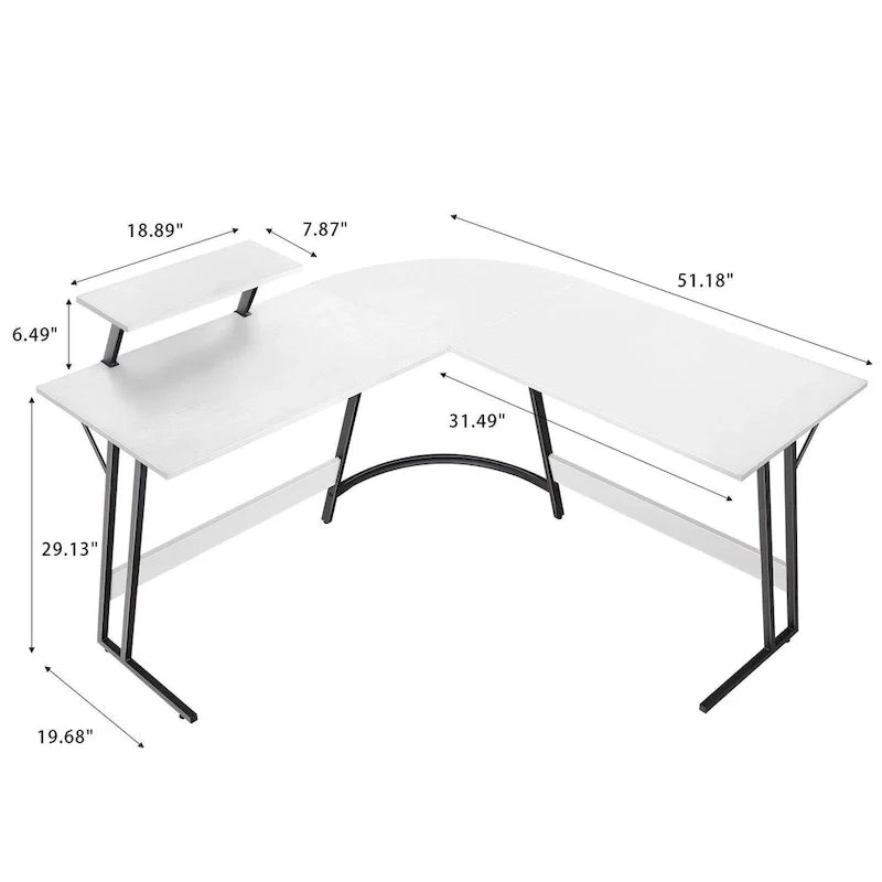 Homall Modern L-Shaped Corner Computer Desk with Accompanying Small Table 11