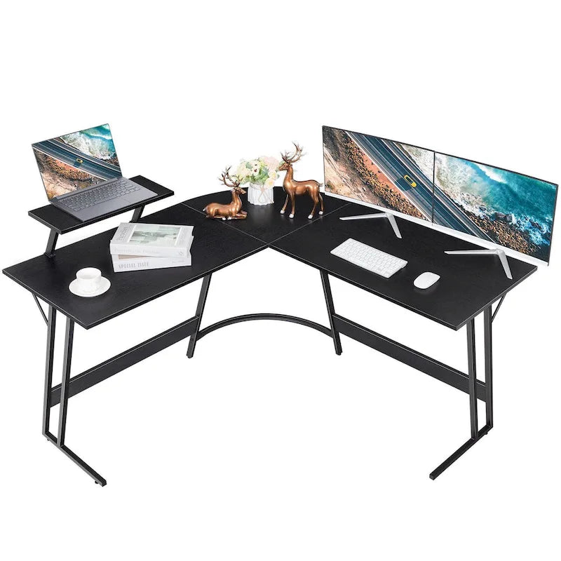 Homall Modern L-Shaped Corner Computer Desk with Accompanying Small Table 12