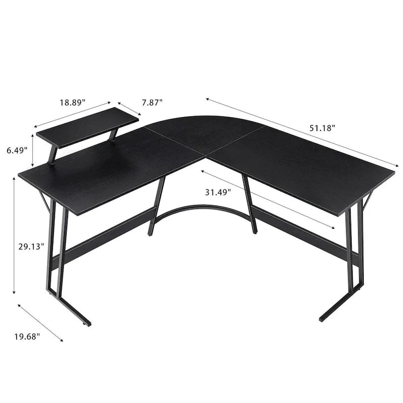 Homall Modern L-Shaped Corner Computer Desk with Accompanying Small Table 15