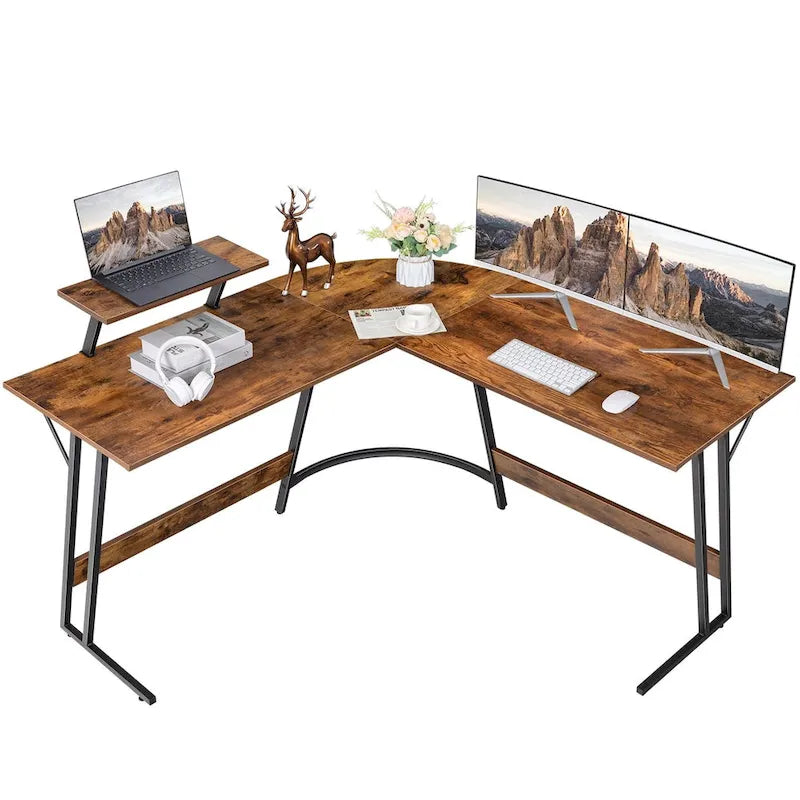 Homall Modern L-Shaped Corner Computer Desk with Accompanying Small Table 16