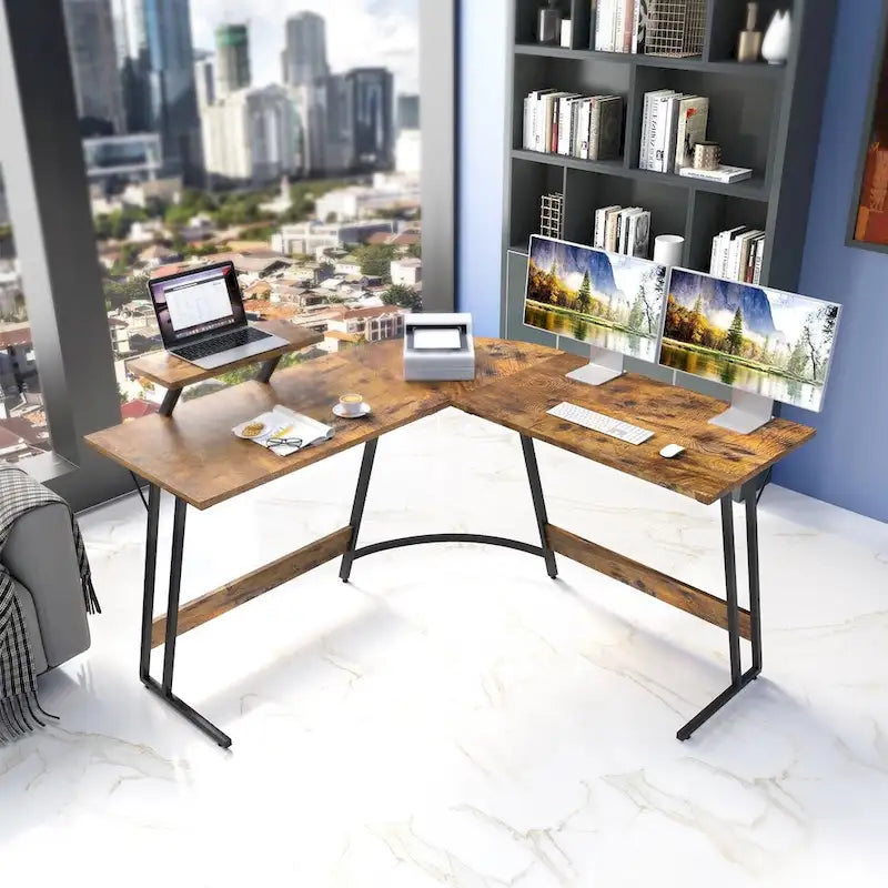 Homall Modern L-Shaped Corner Computer Desk with Accompanying Small Table 17