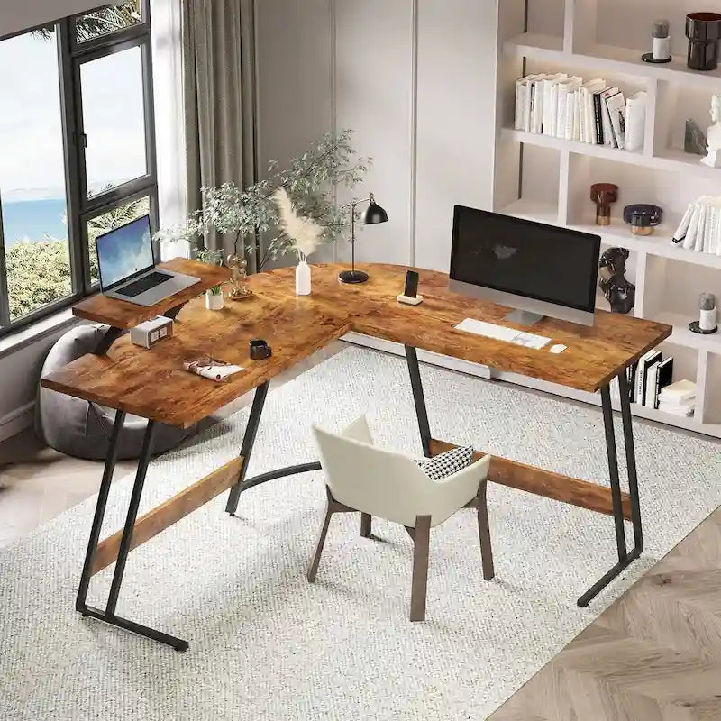 Homall Modern L-Shaped Corner Computer Desk with Accompanying Small Table 18