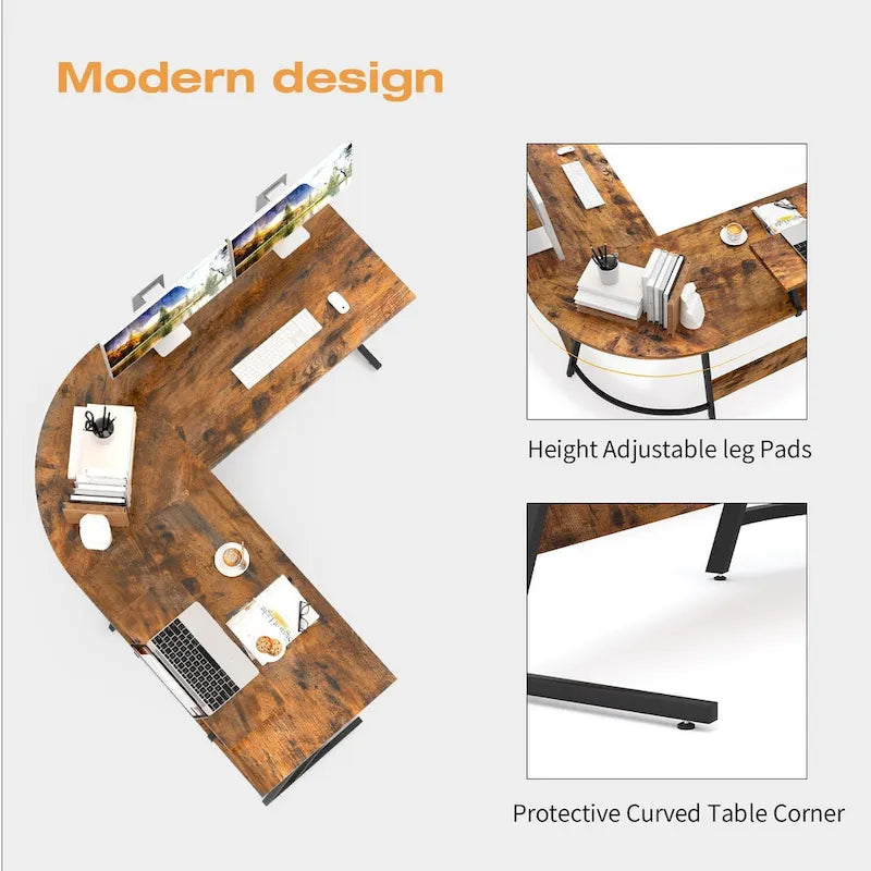 Homall Modern L-Shaped Corner Computer Desk with Accompanying Small Table 19