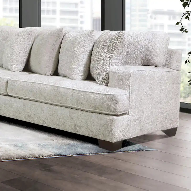 Loty Modern Beige Chenille Symmetrical L-Shaped Sectional Sofa by Furniture of America 2