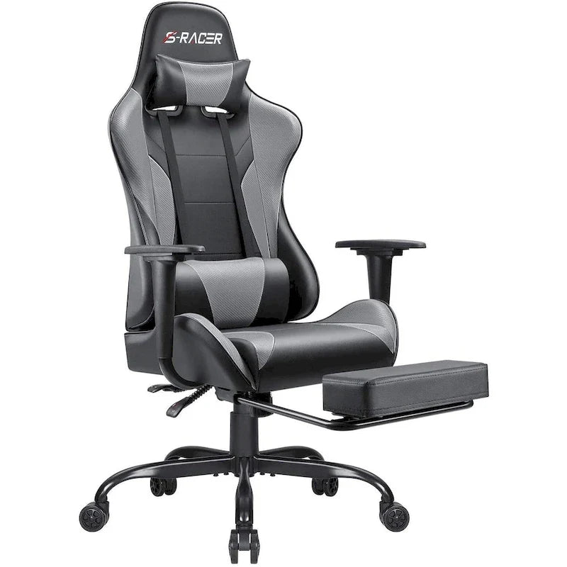 Ergonomic Gaming Chair with Footrest - Ideal for Desk Use 45