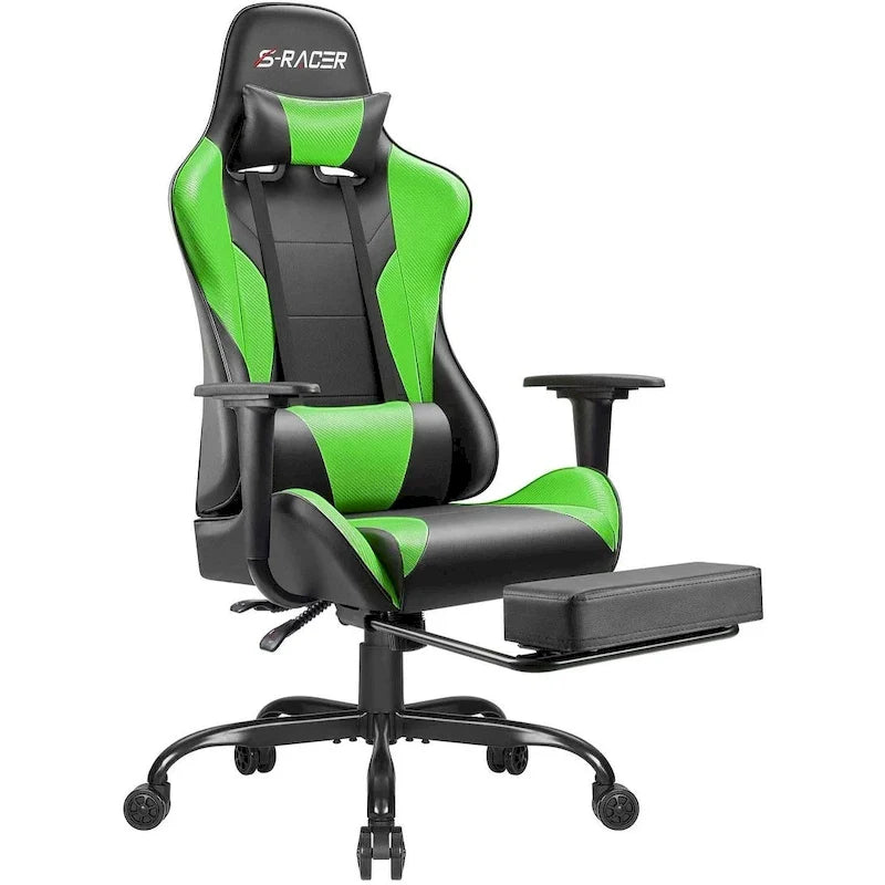 Ergonomic Gaming Chair with Footrest - Ideal for Desk Use 47