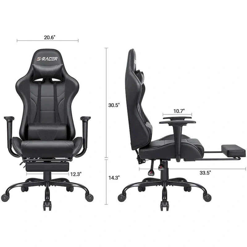Ergonomic Gaming Chair with Footrest - Ideal for Desk Use 7