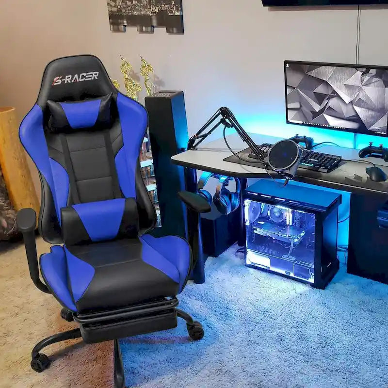 Ergonomic Gaming Chair with Footrest - Ideal for Desk Use 9
