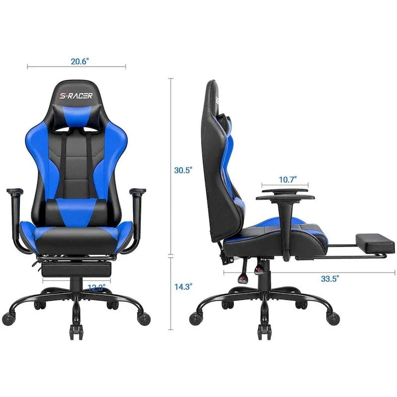 Ergonomic Gaming Chair with Footrest - Ideal for Desk Use 14