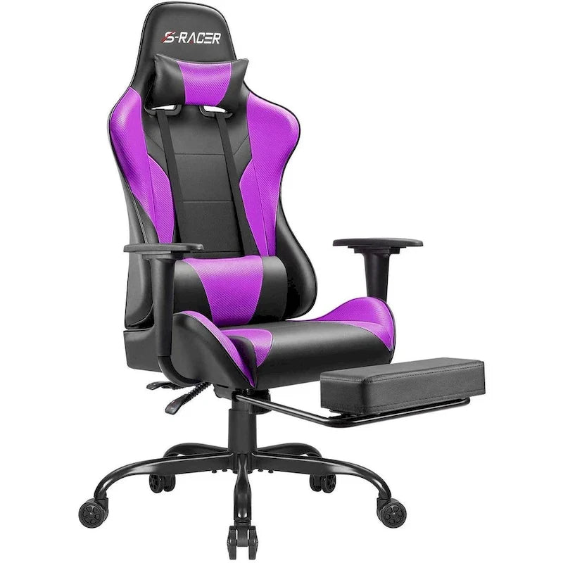 Ergonomic Gaming Chair with Footrest - Ideal for Desk Use 22