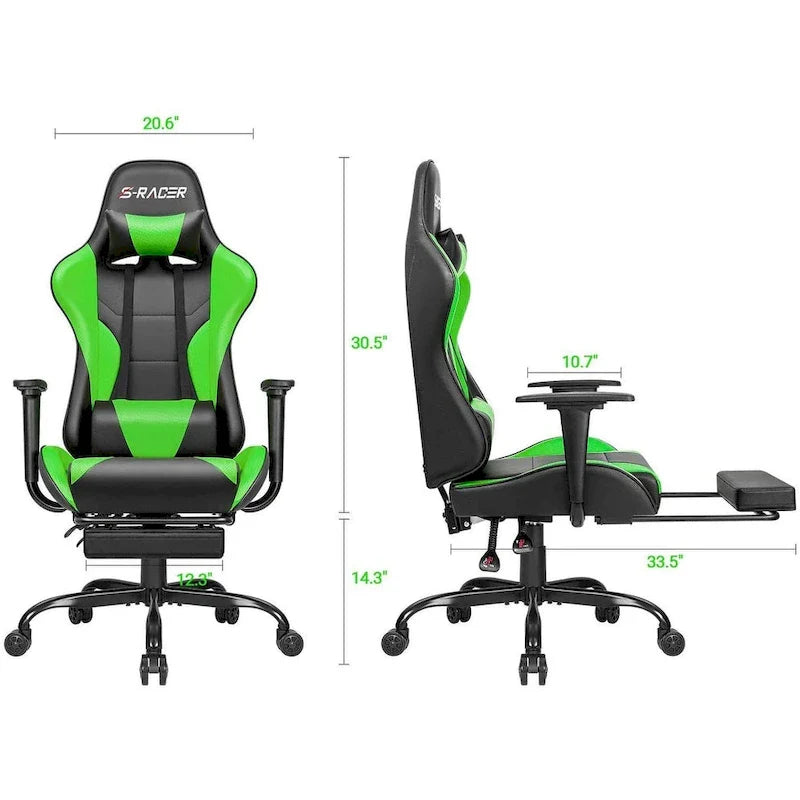 Ergonomic Gaming Chair with Footrest - Ideal for Desk Use 41