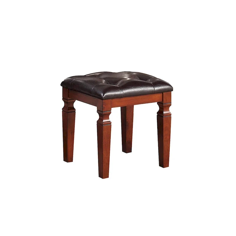 Fabric and Wood Vanity Set with Matching Stool 6