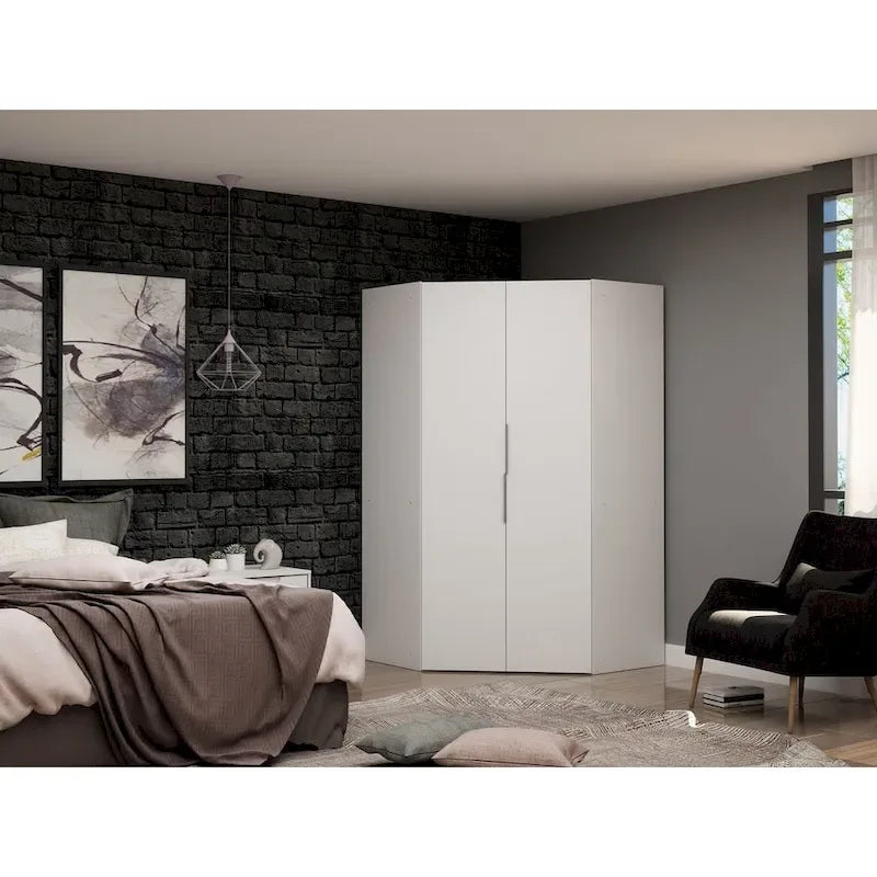 Mulberry 2.0 Contemporary Corner Wardrobe with Dual Hanging Rods 1