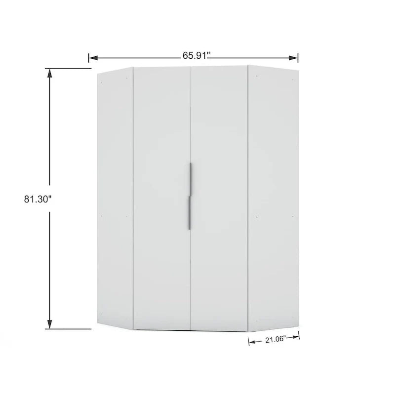 Mulberry 2.0 Contemporary Corner Wardrobe with Dual Hanging Rods 3