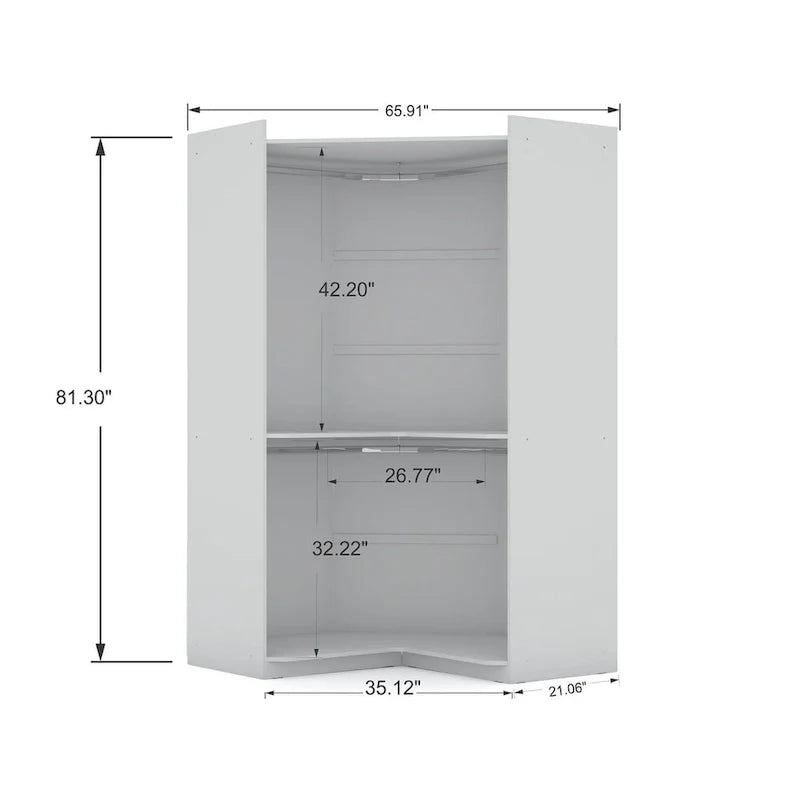 Mulberry 2.0 Contemporary Corner Wardrobe with Dual Hanging Rods 4