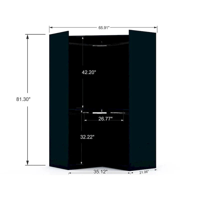 Mulberry 2.0 Contemporary Corner Wardrobe with Dual Hanging Rods 13
