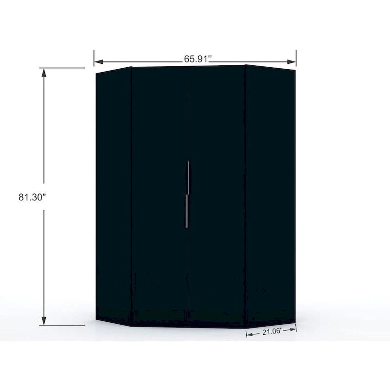 Mulberry 2.0 Contemporary Corner Wardrobe with Dual Hanging Rods 14