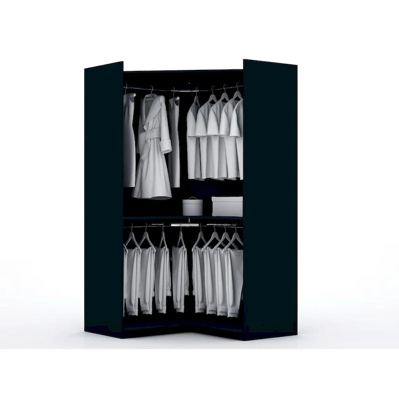 Mulberry 2.0 Contemporary Corner Wardrobe with Dual Hanging Rods 15