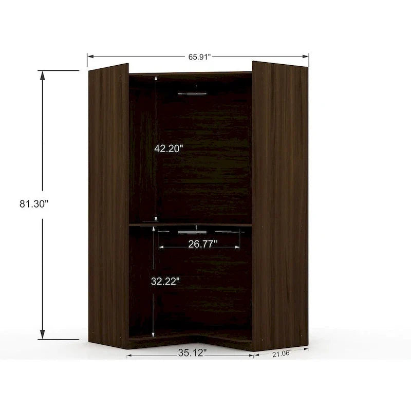Mulberry 2.0 Contemporary Corner Wardrobe with Dual Hanging Rods 23