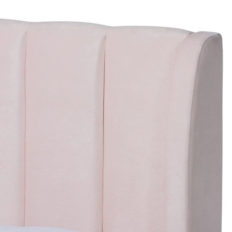 Bruce Glam Velvet Platform Bed in Silver Orchid 11