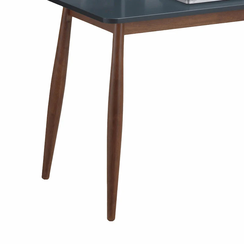 Roskilde Grey-Blue Wooden Office Desk with Storage by Roundhill Furniture 5