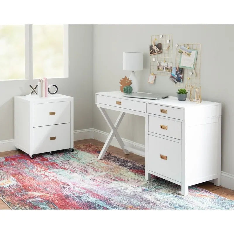 Linon Poppy Side Storage Writing Desk 10