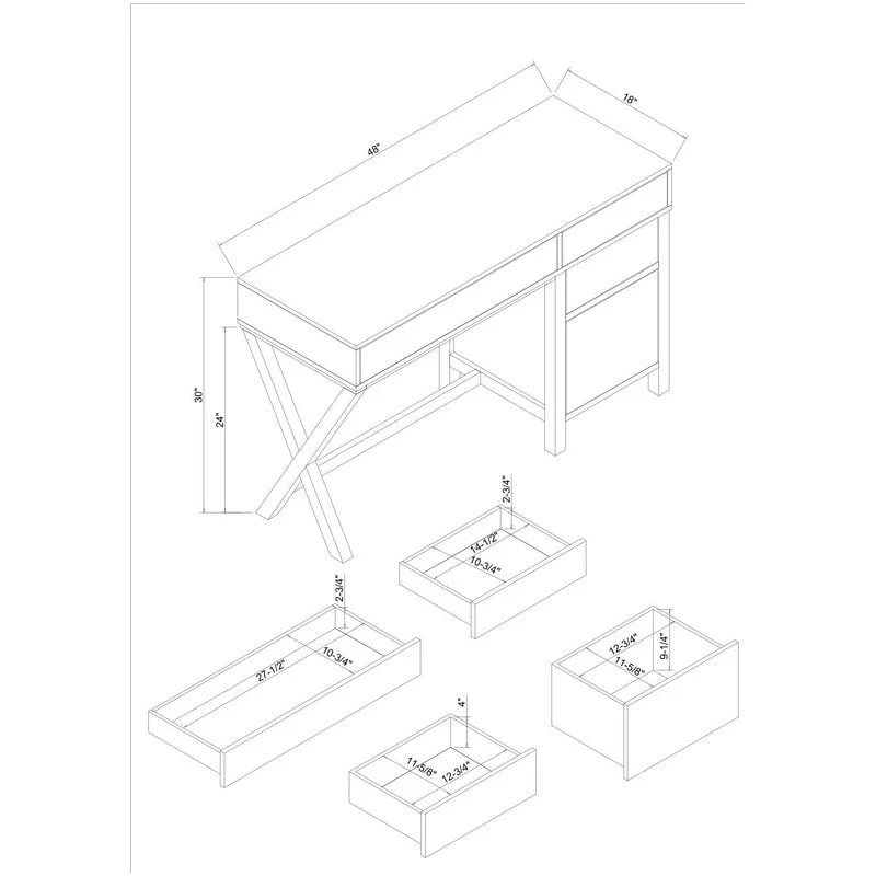 Linon Poppy Side Storage Writing Desk 11