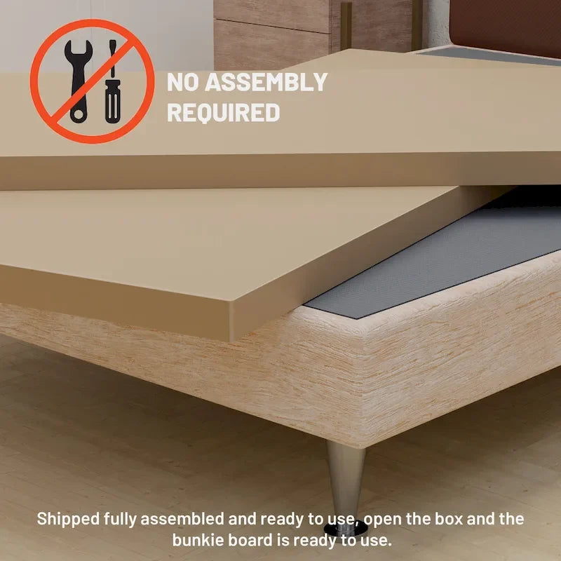 ONETAN 1.5-Inch Split Bunkie Board for Mattress Support - Fully Assembled, Enhanced Comfort, Gray 7