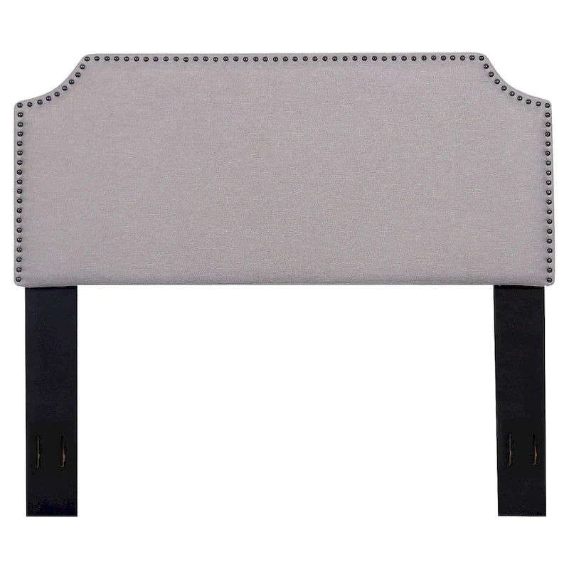 Contemporary Upholstered Fabric Headboard with Nailhead Trim for Full/Queen Beds 1