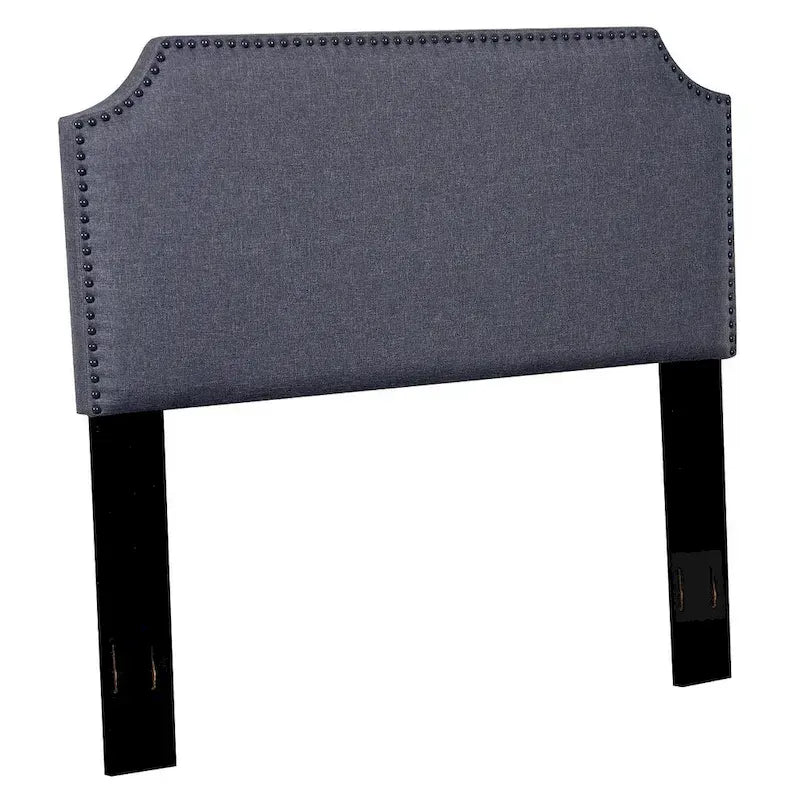 Contemporary Upholstered Fabric Headboard with Nailhead Trim for Full/Queen Beds 3